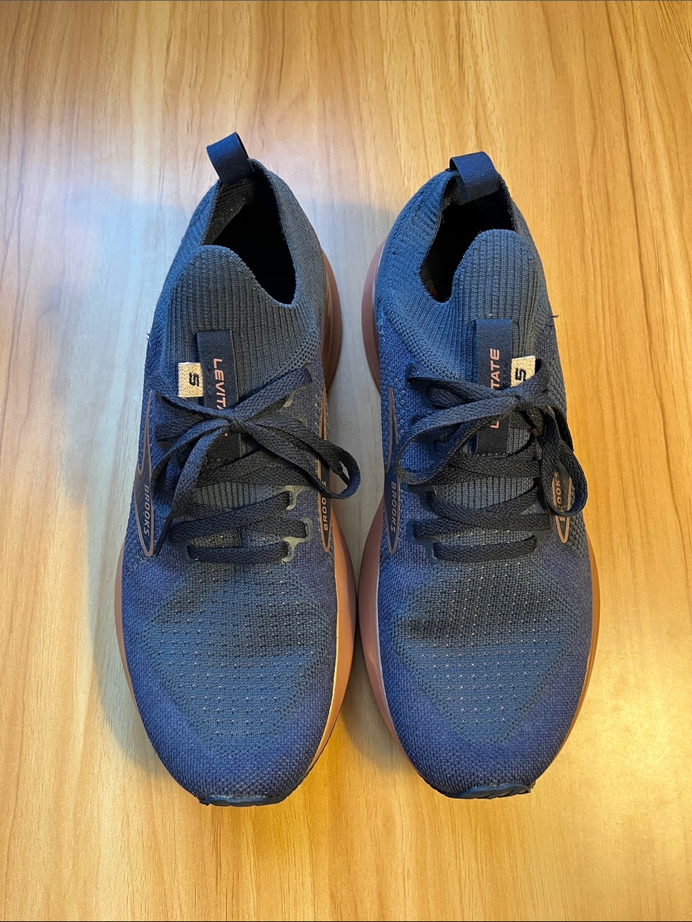Brooks Levitate Running Shoes - Navy Upper with Copper Midsole - Metallic